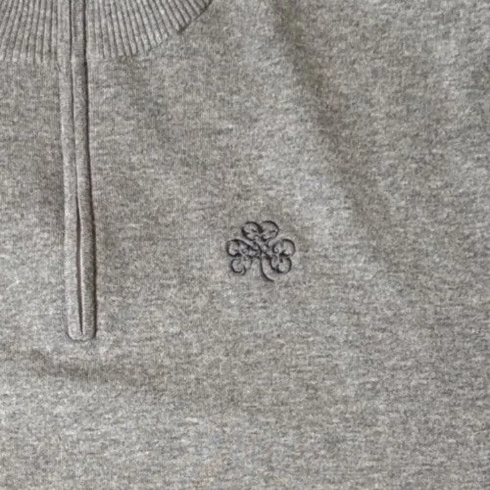 Peter‎ Millar Quarter Zip Mock Neck Sweater XXL Gray Cotton Blend Golf Logo*